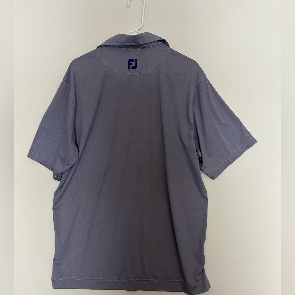 FootJoy ProDry Performance golf polo shirt in a blue and white stripe L - Picture 3 of 5
